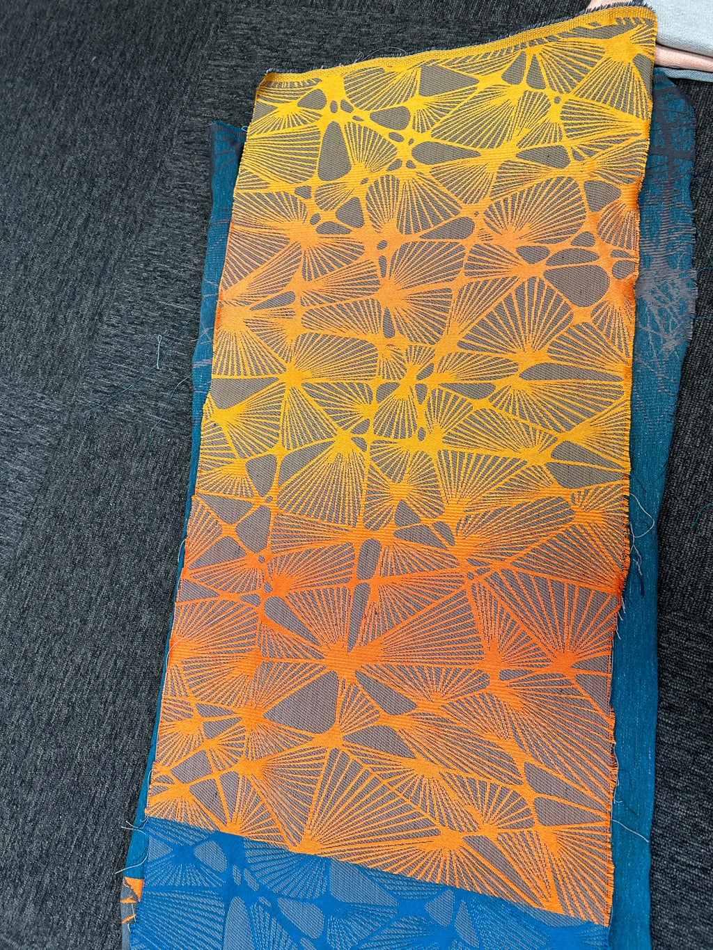 Ptera Phoenix - Mill Mock Up -  SUNSET ORANGE Grad Ptera with Grey Hemp Weft - Preorder items now!