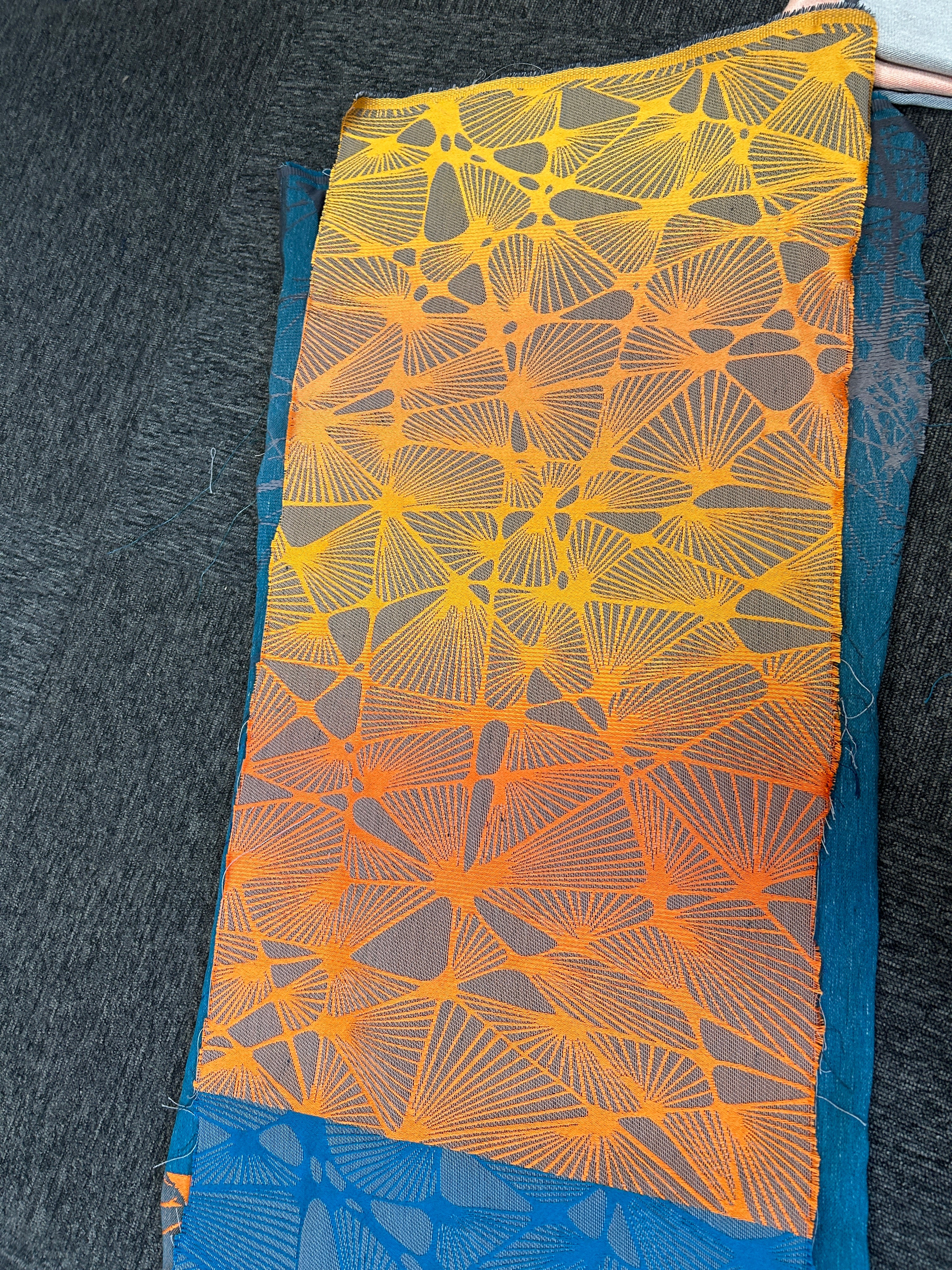 Ptera Phoenix - Mill Mock Up -  SUNSET ORANGE Grad Ptera with Grey Hemp Weft - Preorder items now!