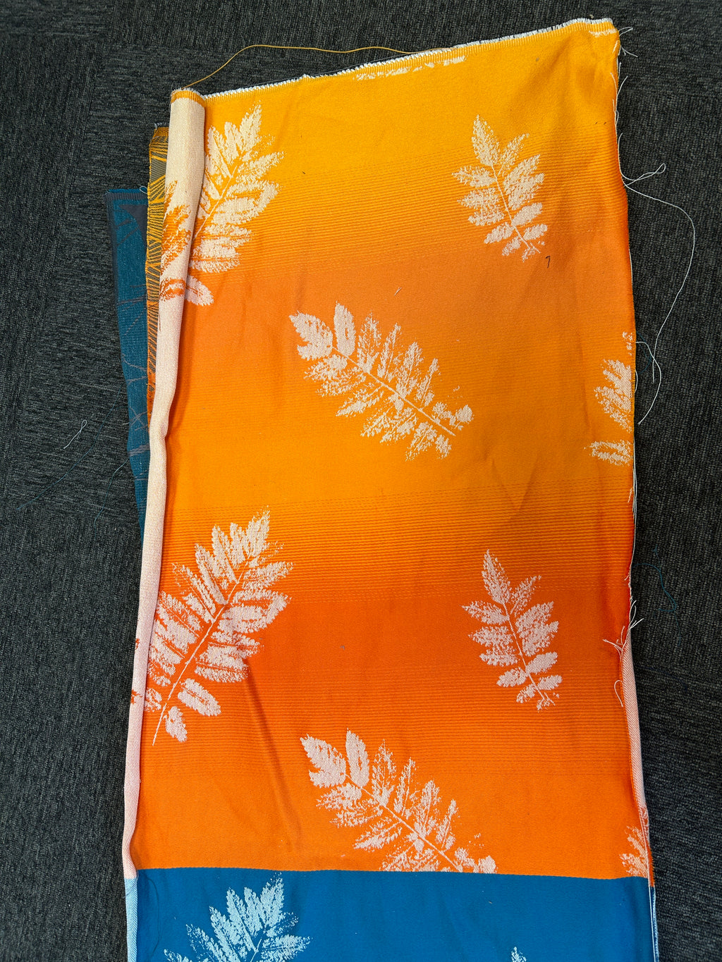 Sorbus Sunshine - Mill Mock Up -  SUNSET ORANGE Grad Sorbus with a Natural Hemp Weft - Preorder items now!