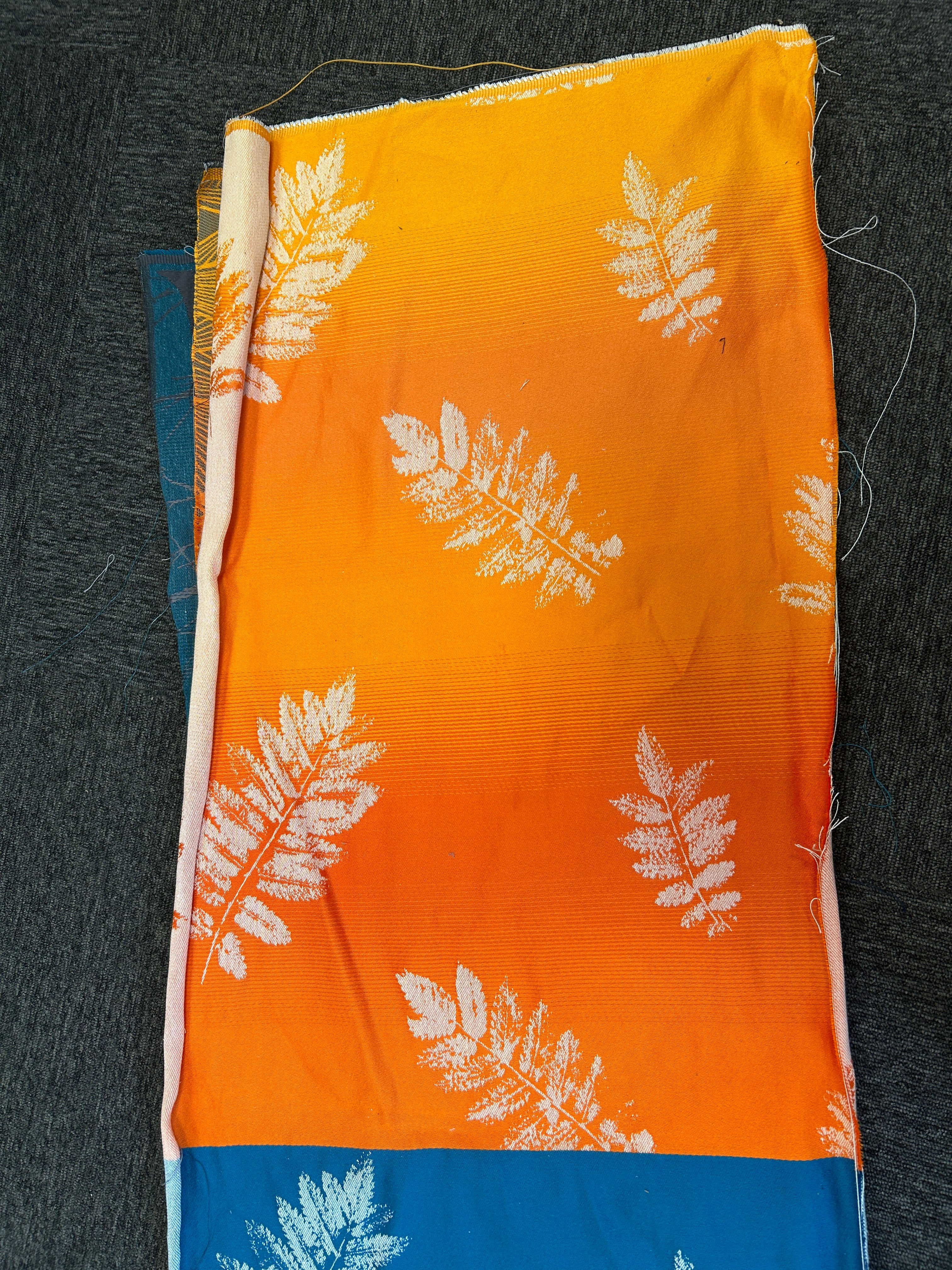 Sorbus Sunshine - Mill Mock Up -  SUNSET ORANGE Grad Sorbus with a Natural Hemp Weft - Preorder items now!