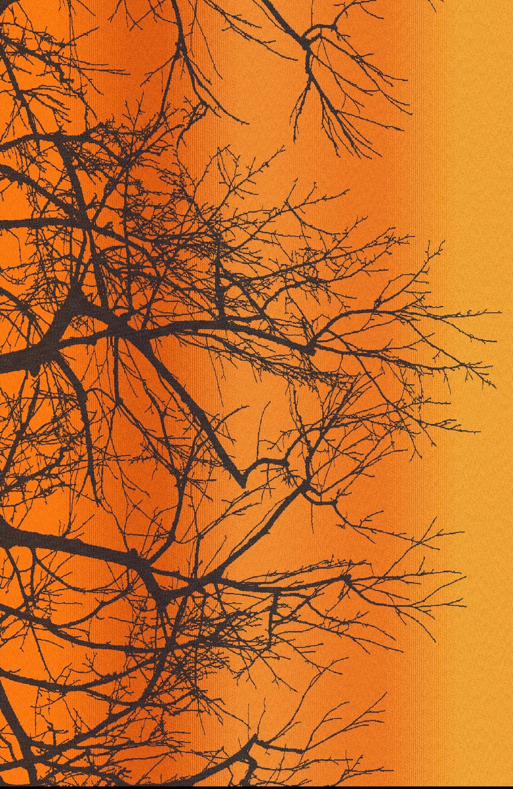 Wildwood Solar Sunset - Mill Mock Up Photos -  SUNSET ORANGE Grad Wildwood with Blue/Grey Organic Cotton Weft - Preorder items now!