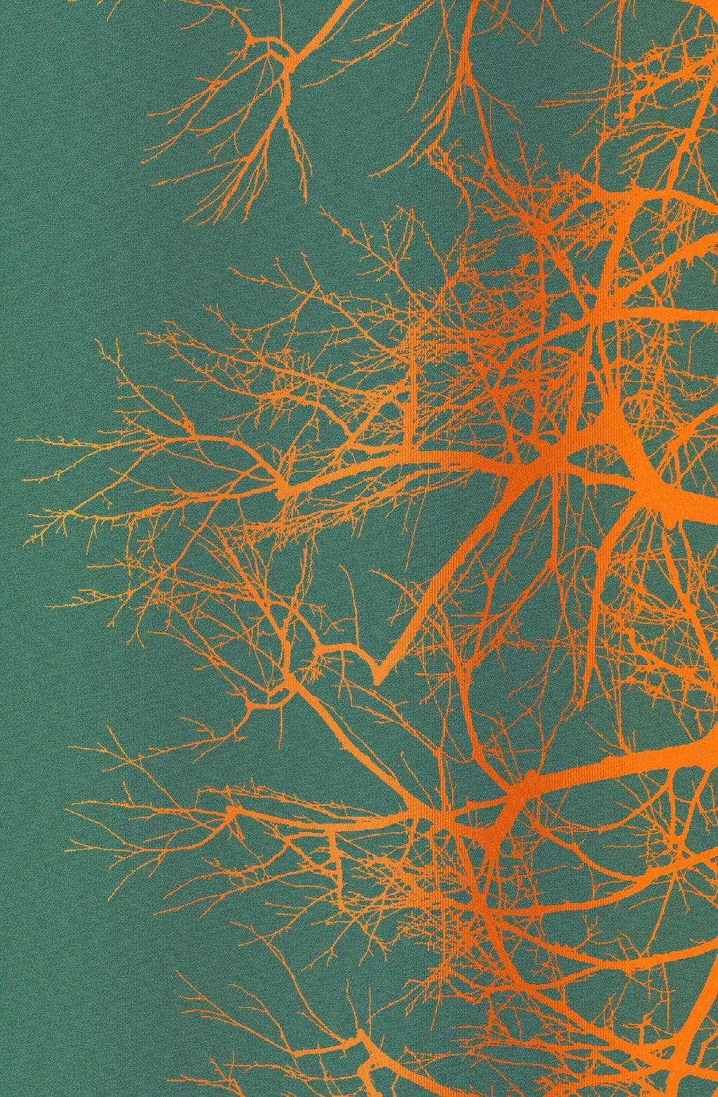 Wildwood Rebirth - Mill Mock Up Photos -  SUNSET ORANGE Grad Wildwood with Teal Linen Weft - Preorder items now!